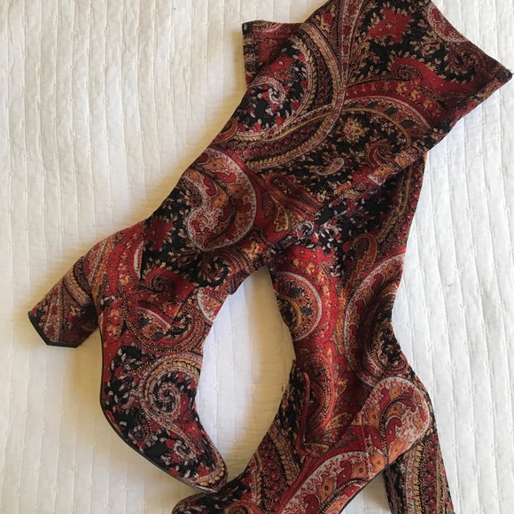 Diba Shoes - Diba Paisley Fabric Boot Size 8